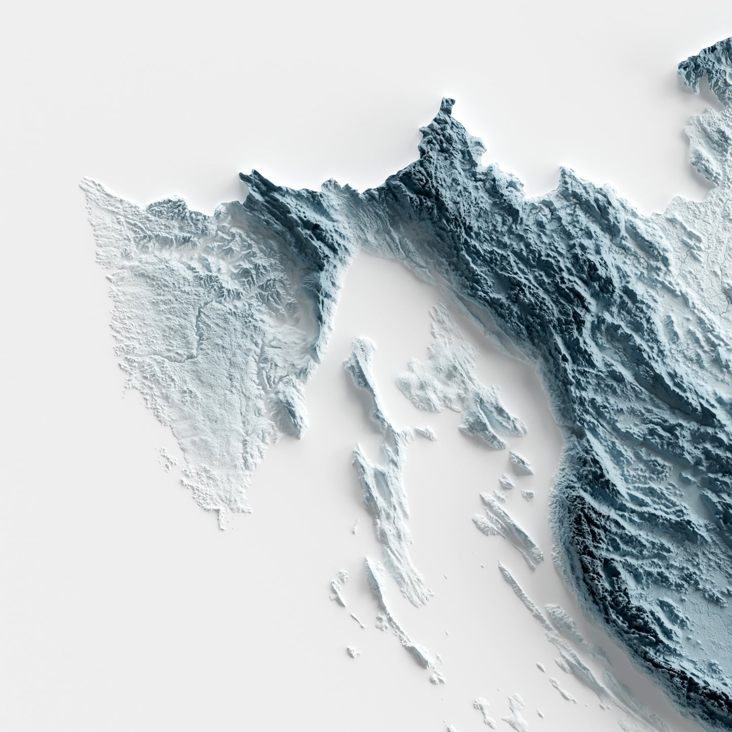 A minimalist relief map of Croatia in a frame made out of pine wood. Topographic map poster for travel and geography fans.