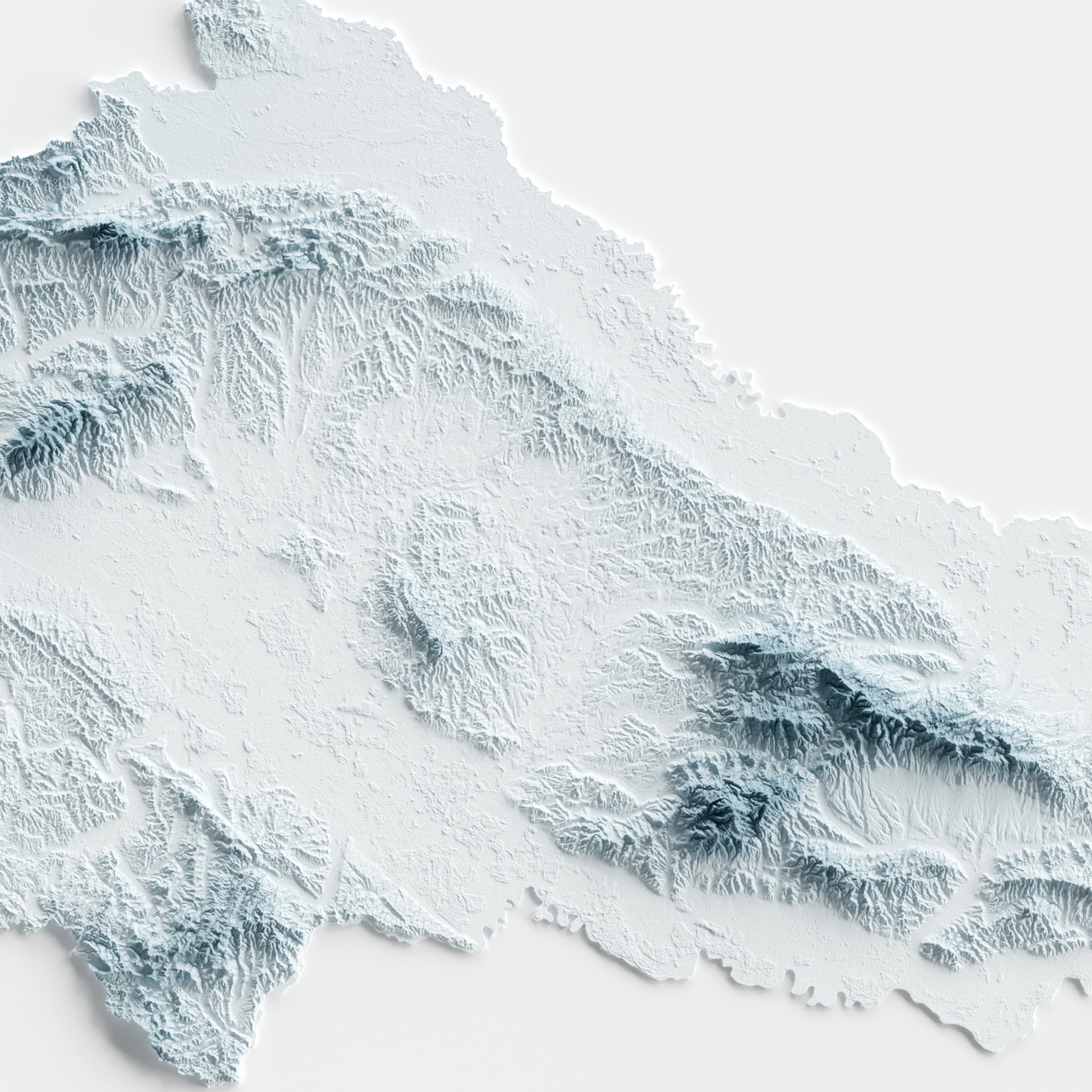 A minimalist relief map of Croatia in a frame made out of pine wood. Topographic map poster for travel and geography fans.
