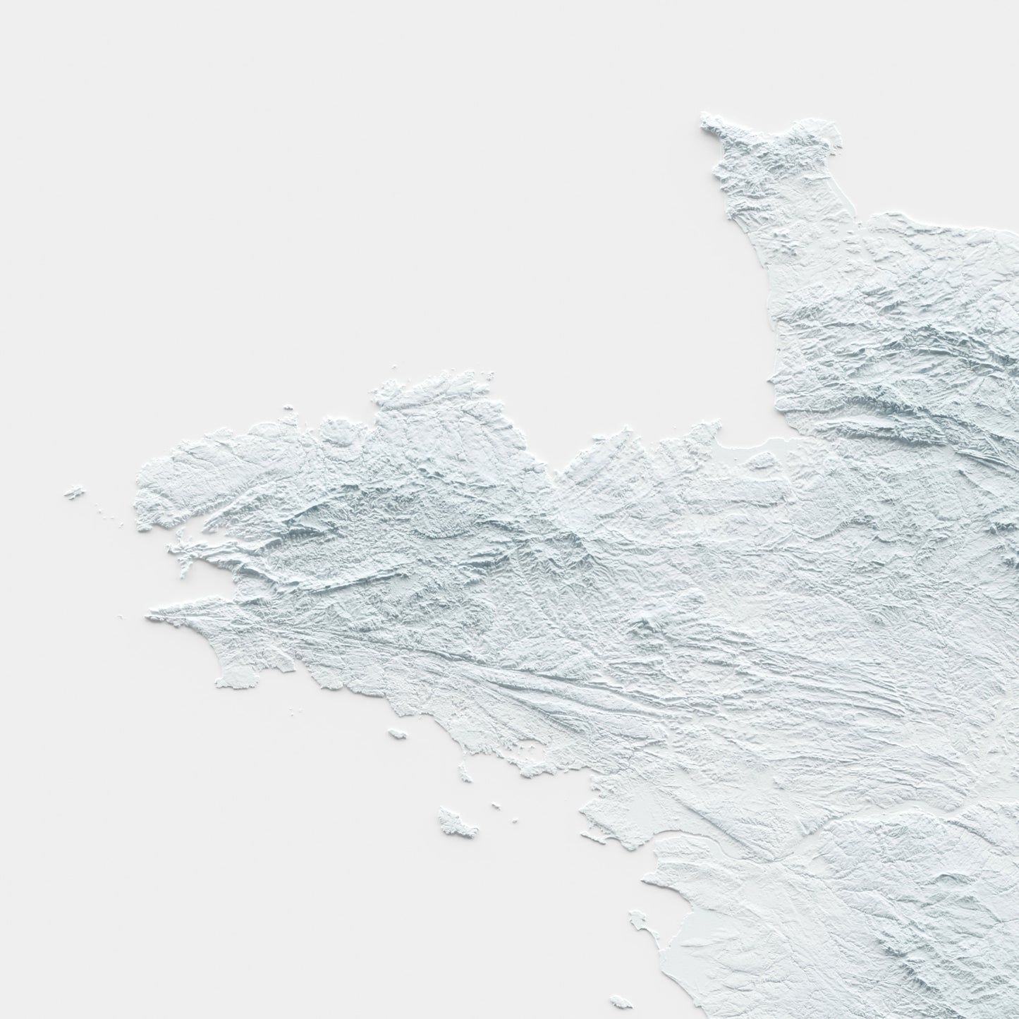 A minimalist relief map of France in a frame made out of pine wood. Topographic map poster for travel and geography fans.
