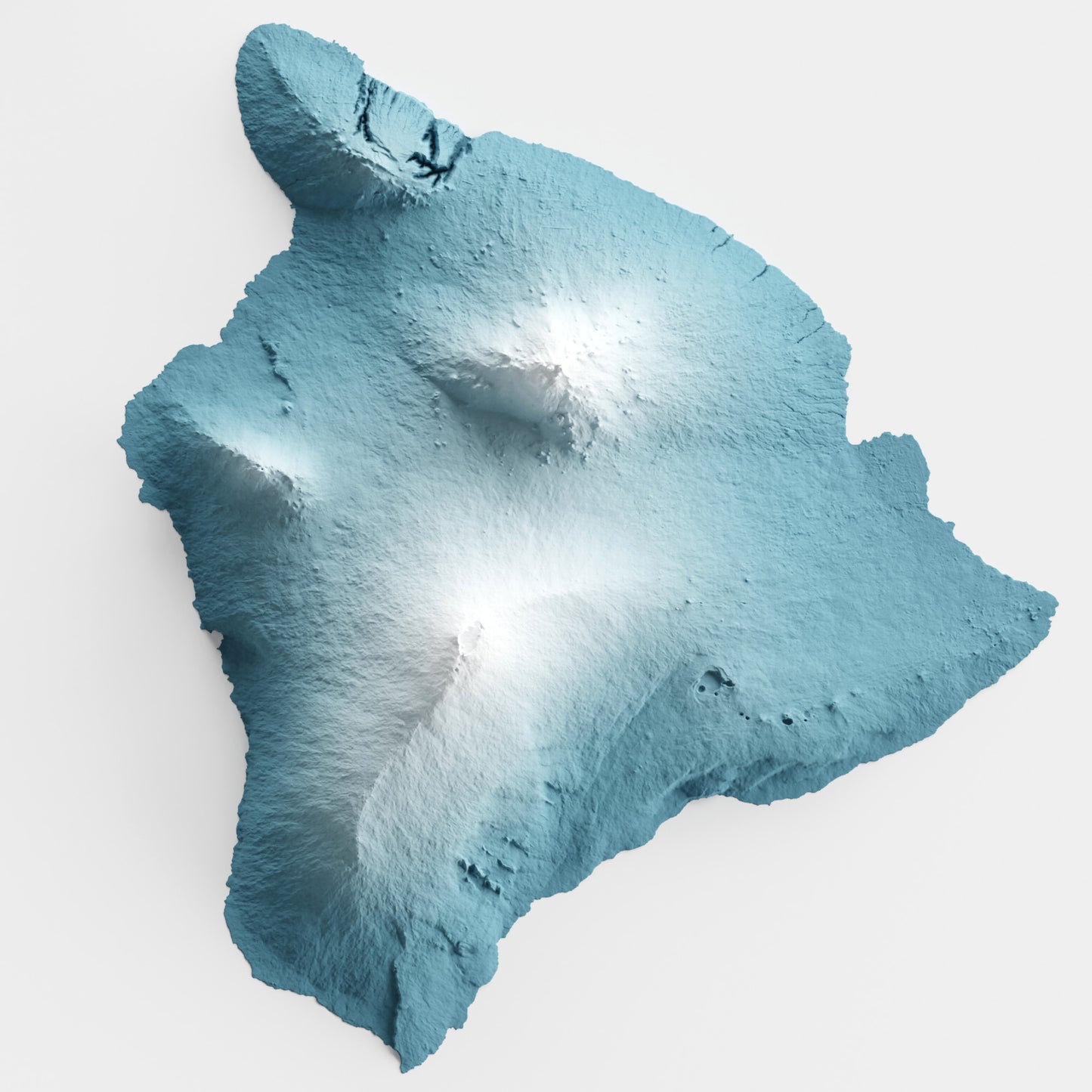 A minimalist relief map of the US State of Hawaii in frame made out of pine wood. Topographic map poster for travel and geography fans.