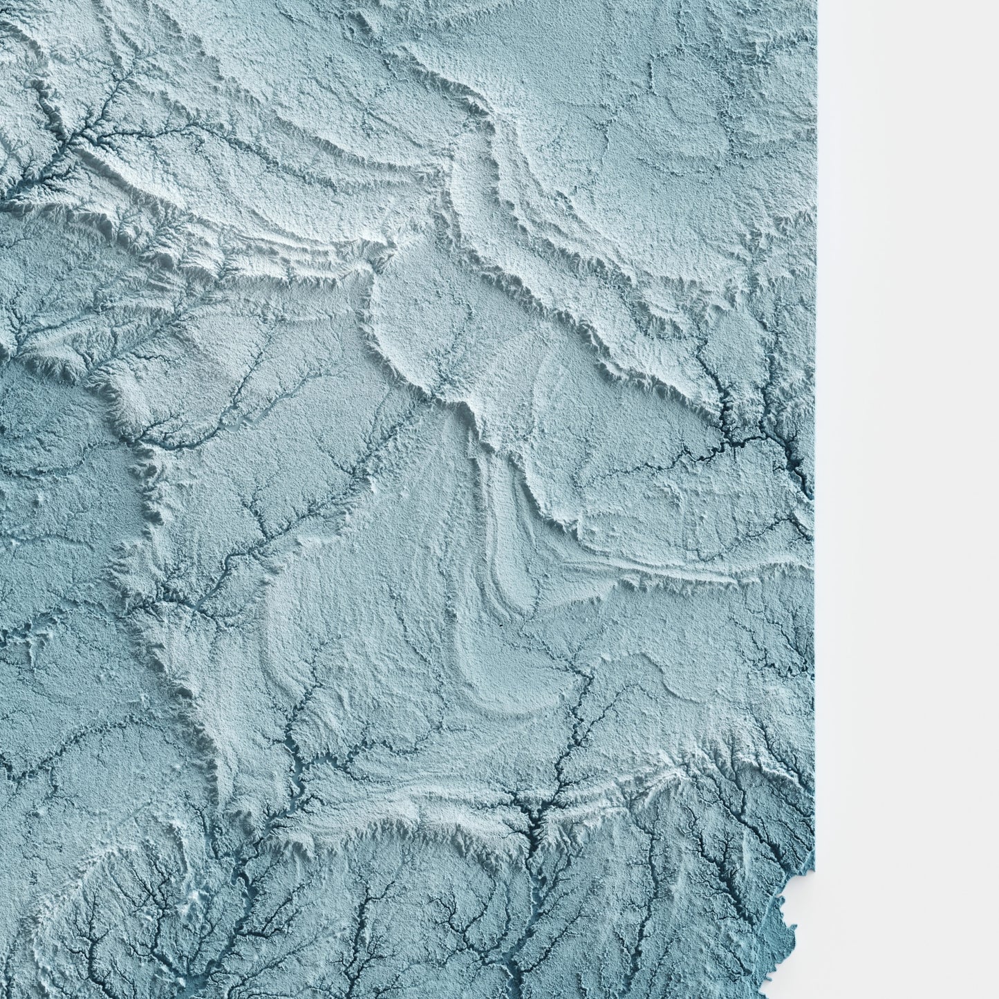 Illinois Minimalist Relief Map in Blue