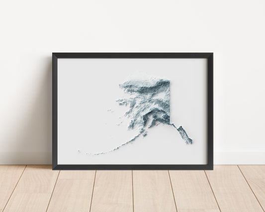 A minimalist relief map of the US State of New York in frame made out of pine wood. Topographic map poster for travel and geography fans.