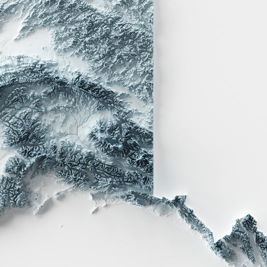 A minimalist relief map of the US State of New York in frame made out of pine wood. Topographic map poster for travel and geography fans.