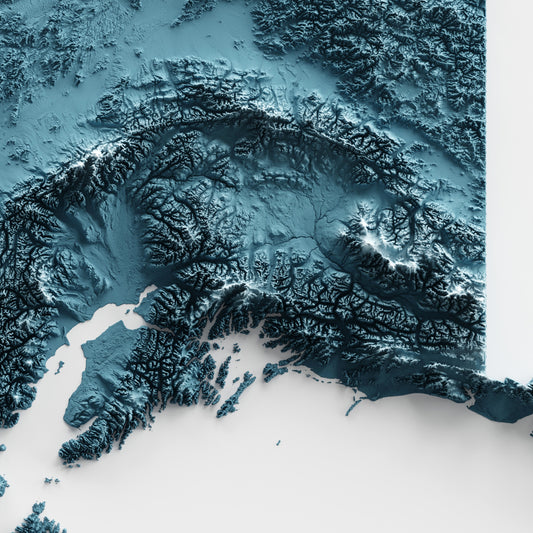 A minimalist relief map of the US State of New York in frame made out of pine wood. Topographic map poster for travel and geography fans.