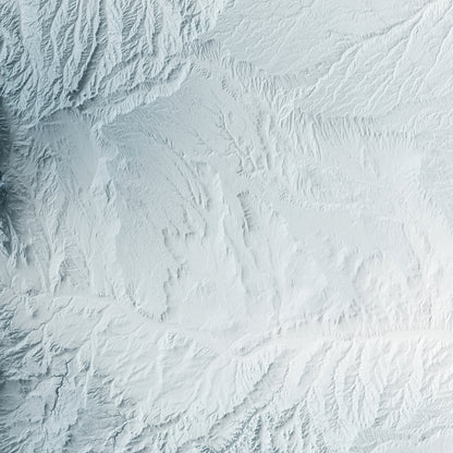 A minimalist relief map of the US State of Colorado in frame made out of pine wood. Topographic map poster for travel and geography fans.