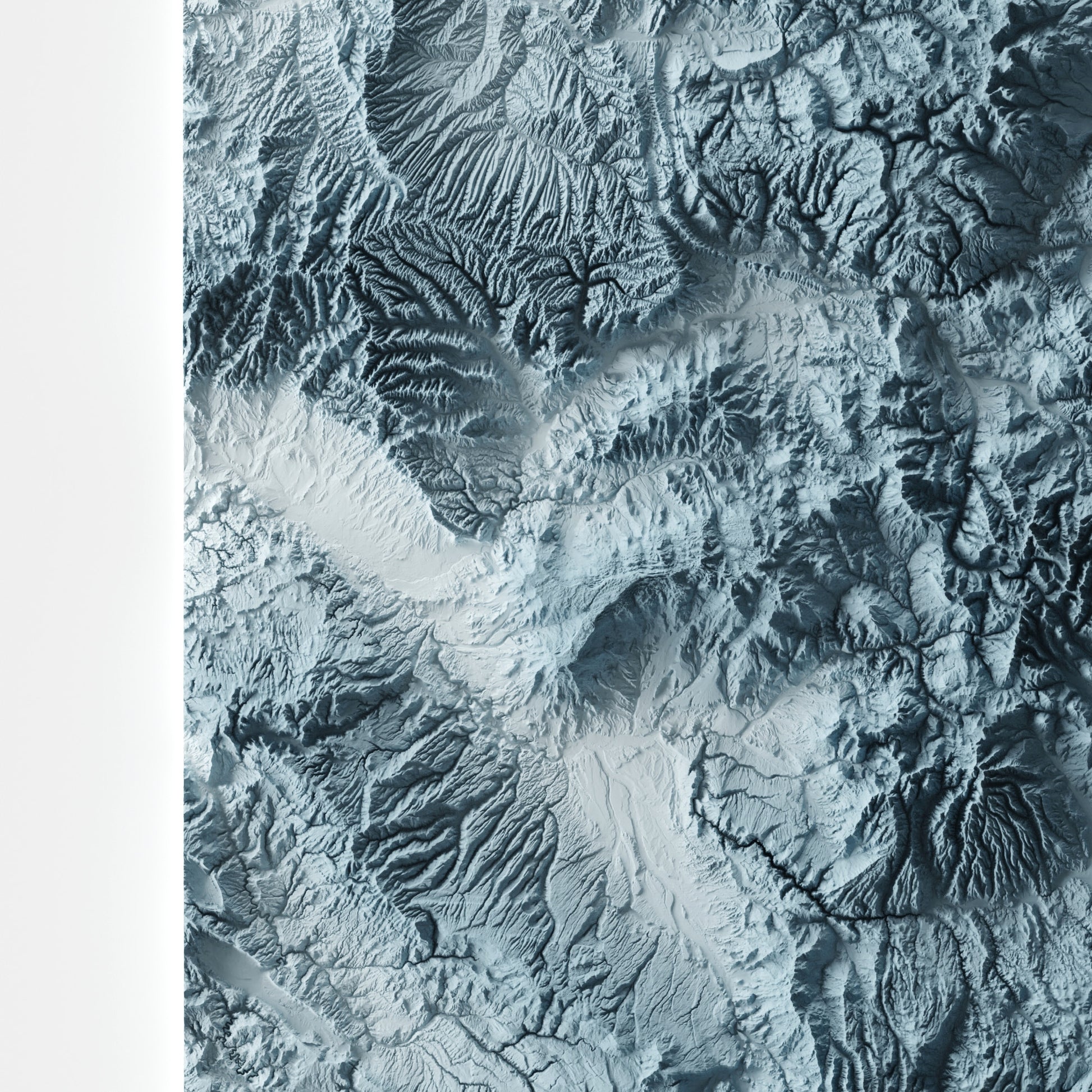 A minimalist relief map of the US State of Colorado in frame made out of pine wood. Topographic map poster for travel and geography fans.