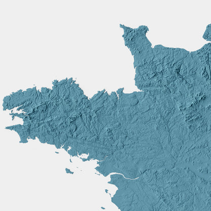 A minimalist relief map of France in a frame made out of pine wood. Topographic map poster for travel and geography fans.