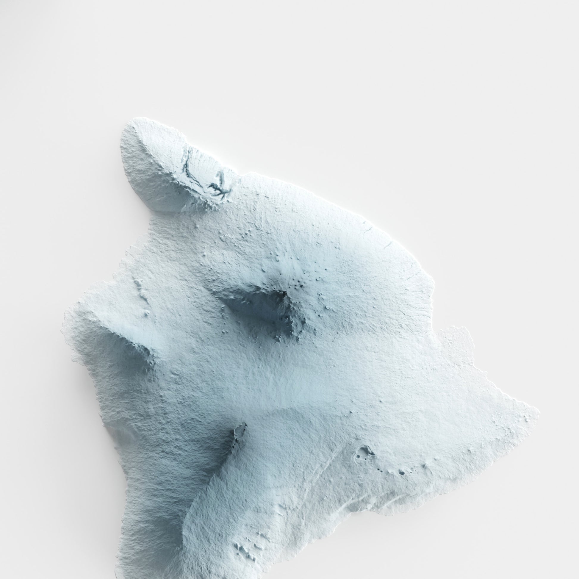 A minimalist relief map of the US State of Hawaii in frame made out of pine wood. Topographic map poster for travel and geography fans.