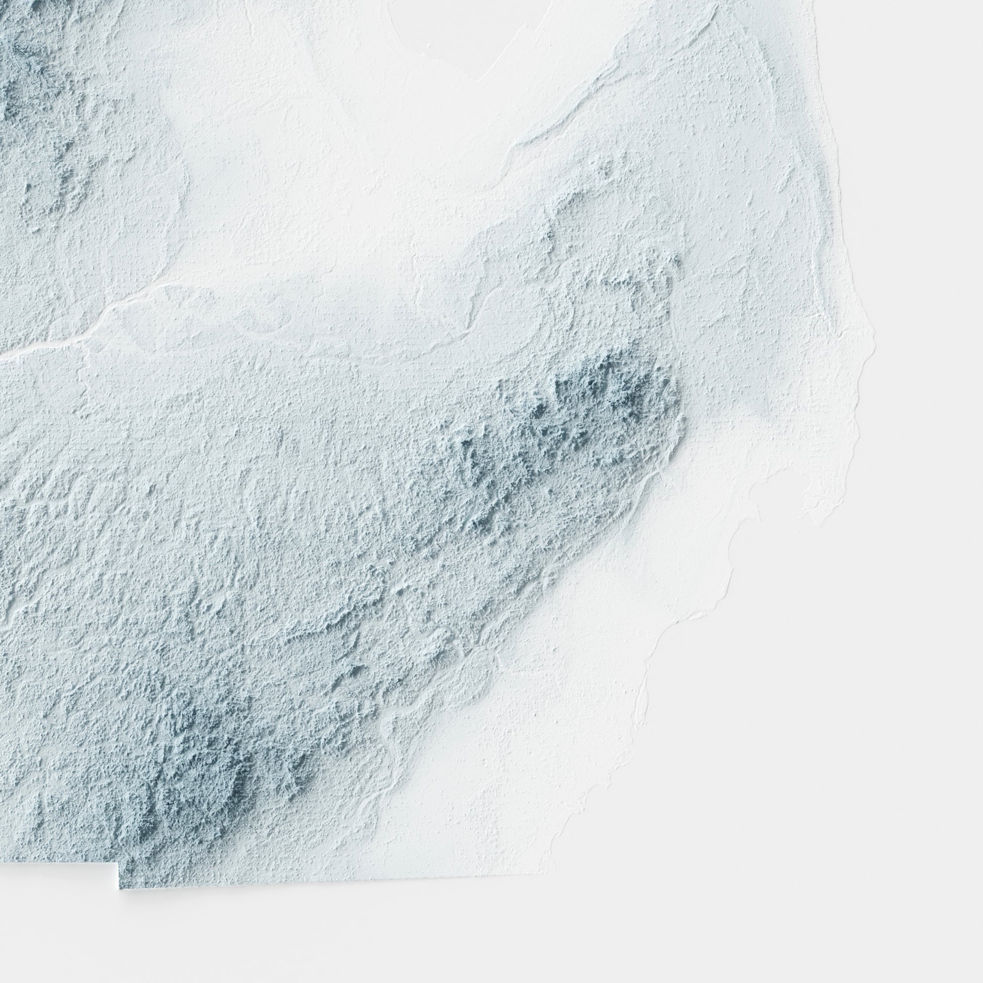 A minimalist relief map of the US State of Michigan in a frame made out of pine wood. Topographic map poster for travel and geography fans.