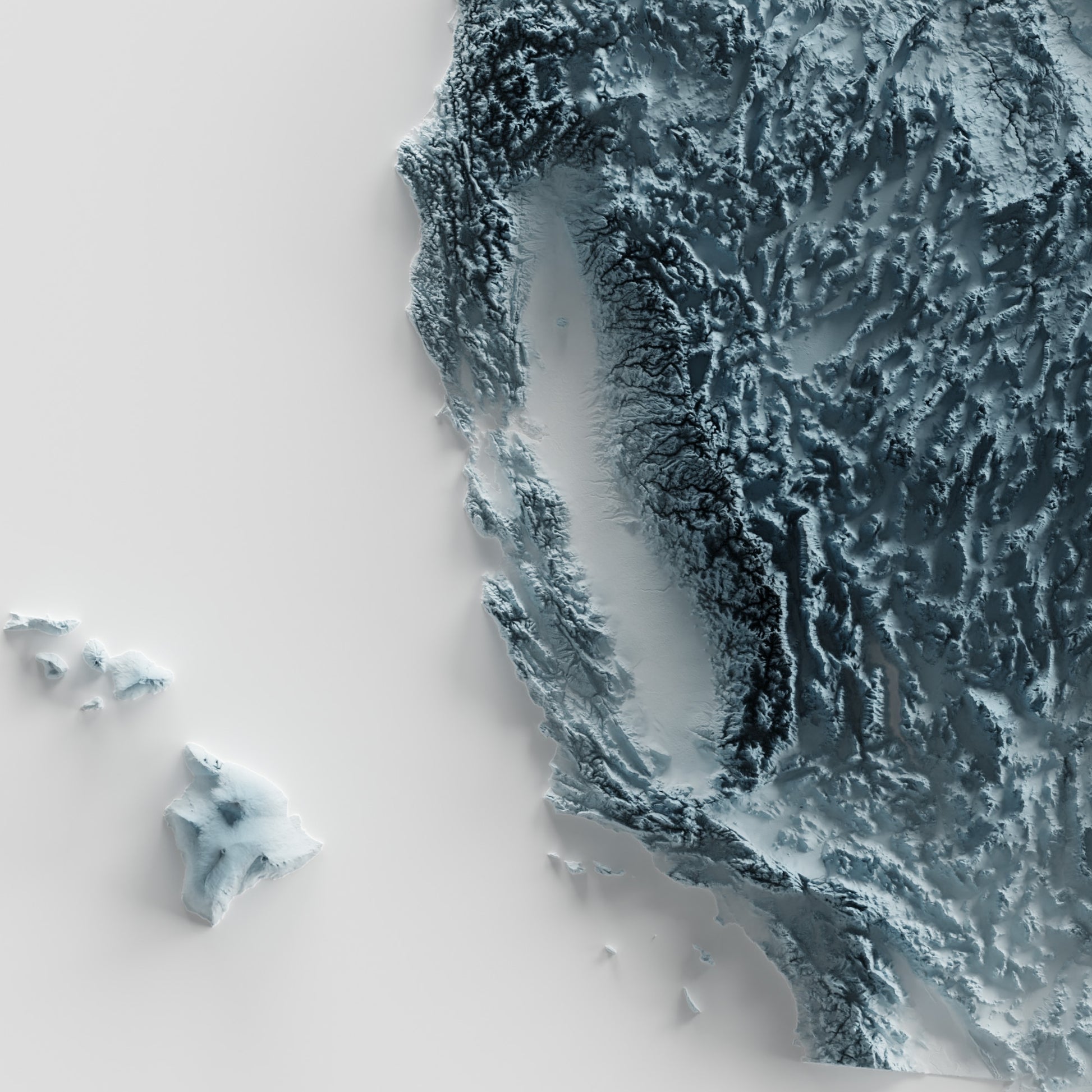 A minimalist relief map of the United States of America in frame made out of pine wood. Topographic map poster for geography fans.