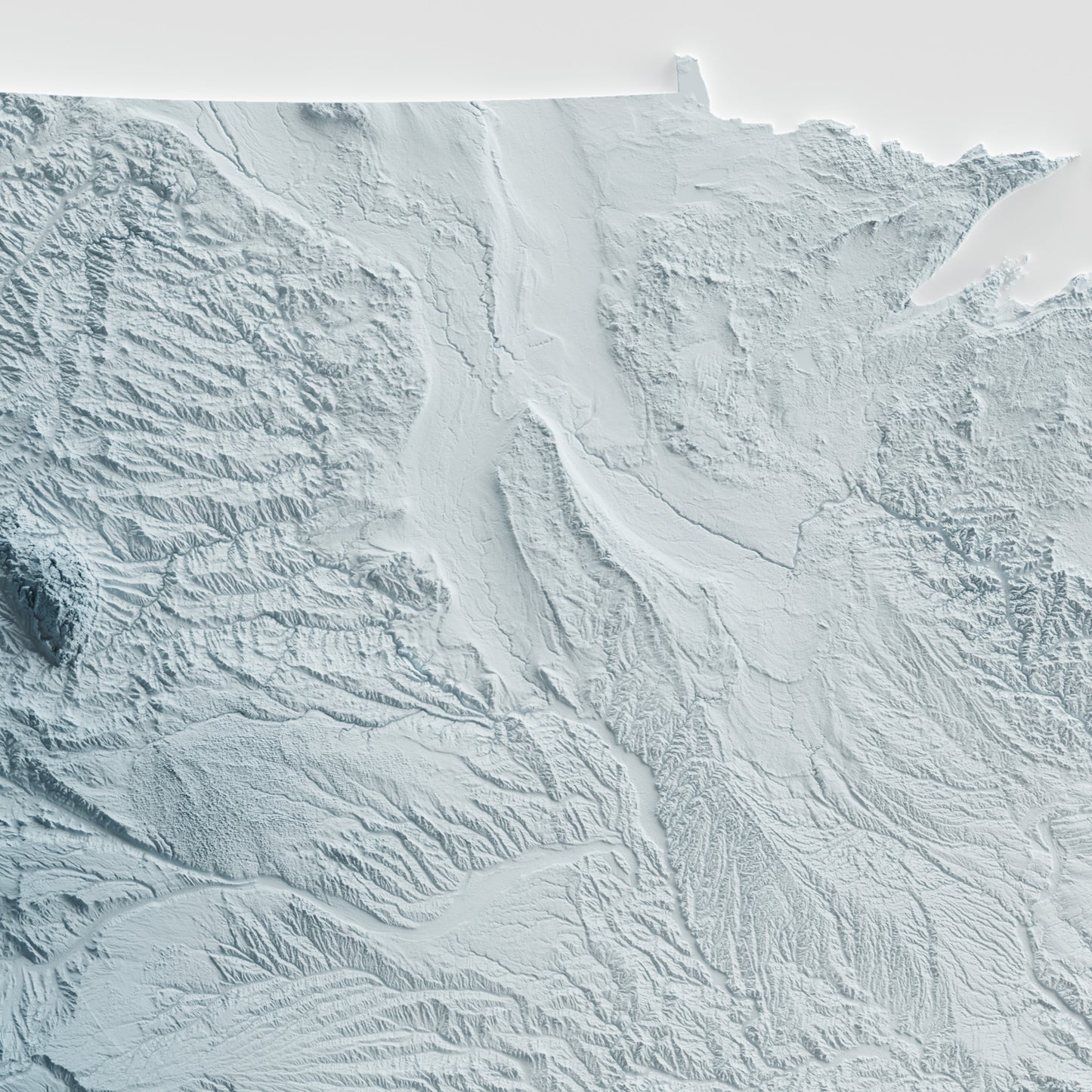 A minimalist relief map of the United States of America in frame made out of pine wood. Topographic map poster for geography fans.