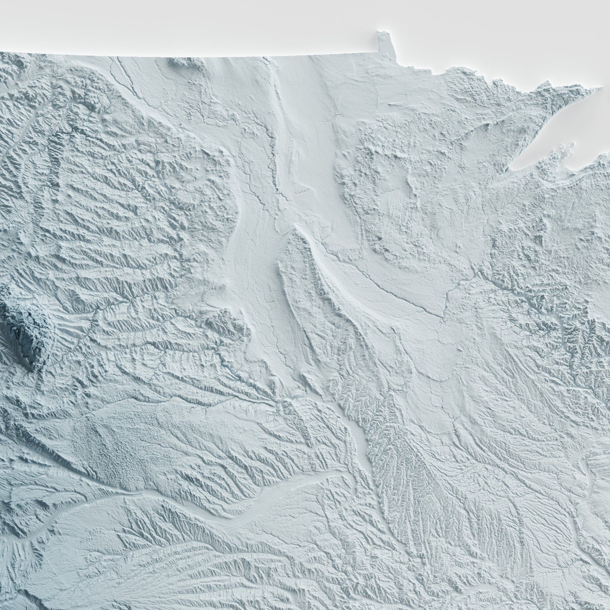 A minimalist relief map of the United States of America in frame made out of pine wood. Topographic map poster for geography fans.